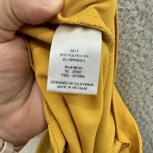 Gypsies & moondust wide leg pants womens large yellow high rise belted boho glam - Picture 8 of 9